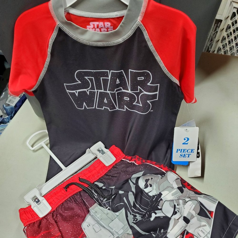 Boy's Star Wars Swim Trunks and Rash Guard Set
